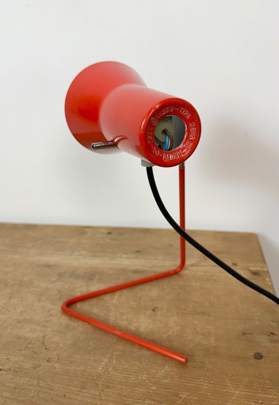 Vintage Red Table Lamp by Josef Hurka for Drupol, 1960s I – Iron, Metal (photo 5 of 21)