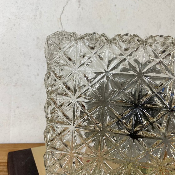 Square wall or ceiling light in clear glass, vintage style, 1970s-1980s – Wall lights (photo 3 of 9)