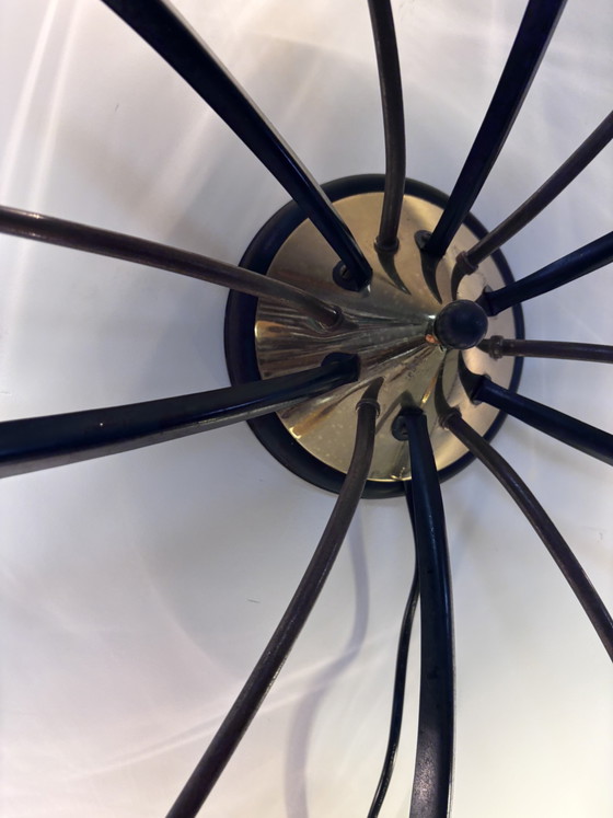 Lampada Sputnik tedesca a sei bracci, metà del XX secolo, design moderno, 1960 – Applique, Metal, Brass (photo 12 of 13)