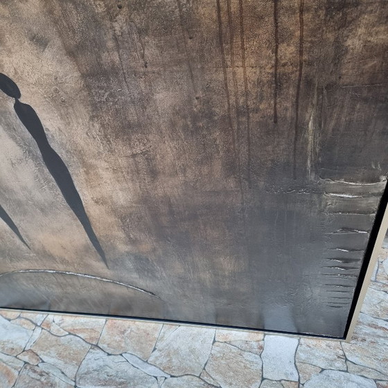 Image 1 of Frances Eckhardt - figurative painting hand-painted modern art 90x90 cm 3 figures