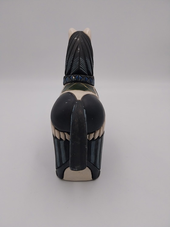 Image 1 of 1 x Artisania Rinconada keramisch paard  1970's Uruguay zwart 
