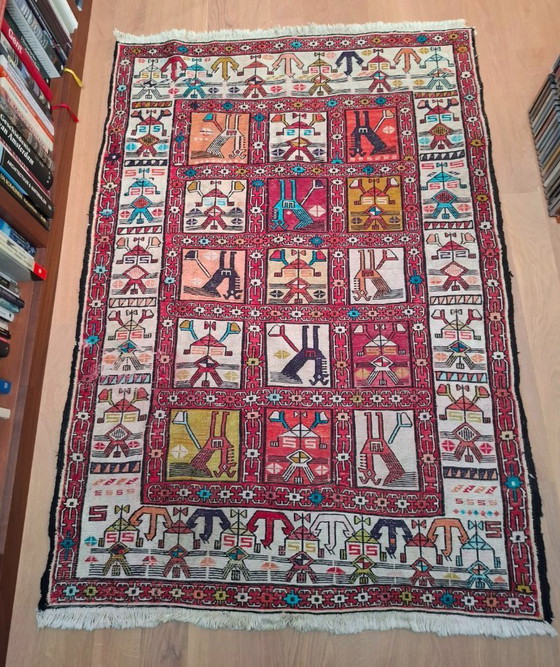Image 1 of Handgeknoopt zijden Azerbeidzjaans tapijt 95x150 – gekocht in Abu Dhabi