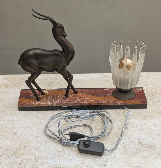 Image 1 of Art Deco table lamp Antelope