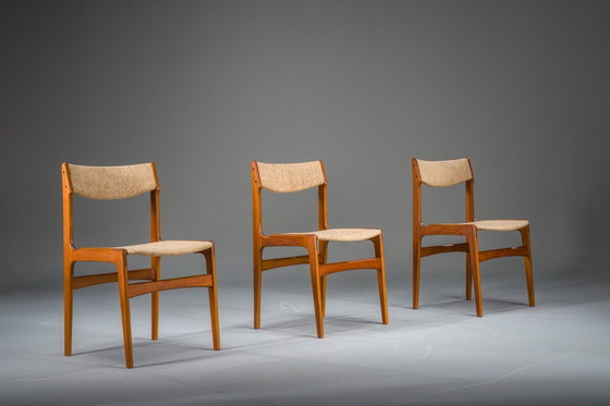 Image 1 of Teakhouten eetkamerstoelen, toegeschreven aan Erik Buch voor Anderstrup Stolefabrik, Denemarken, jaren 70, set van 3.