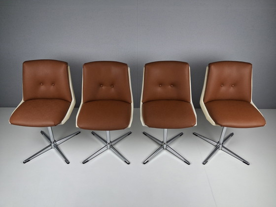 Image 1 of 4 x Vintage Design Swivel Chairs by Jean-Paul Emonds-Alt, Belgium 1970s