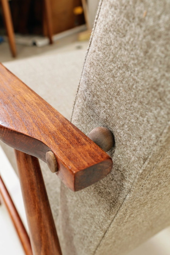 Image 1 of Vintage fauteuil beige Hermes mid-century modern design van H.Lis