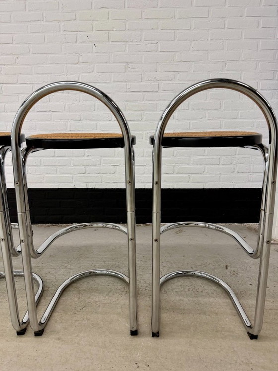 4 Vintage Italy Chrome Barstools – Barkrukken, Metal (photo 14 of 21)