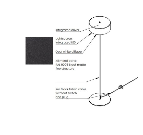 Image 1 of Lampadaire LED sombre Frandsen Noir