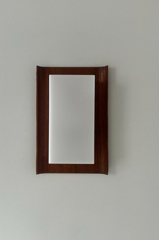 Vintage rosewood and Perspex wall lamp, Sweden 1950
