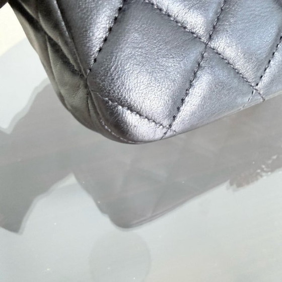 Image 1 of Chanel Classic Flap Medium - Special Valentine Edition 25CM Quilted Lambskin Black Silver Hardware Series 19