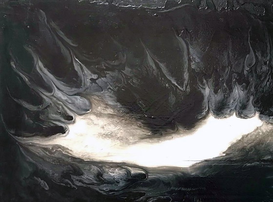 Original Acrylic Painting Abstract Expressionism Moon – Paintings & Drawings, Canvas (photo 7 of 7)