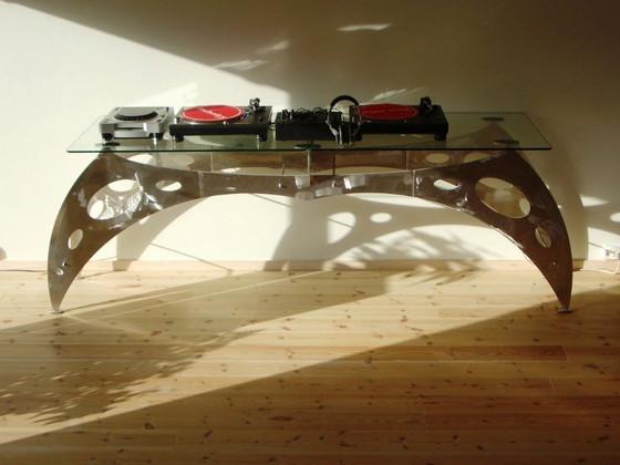 Image 1 of Mesa de cristal de diseño noruego único.