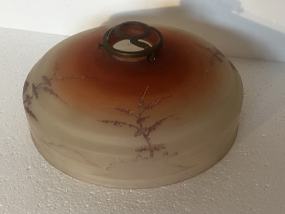 Image 1 of Plafonnier Vintage en Verre Sablé - Années 50