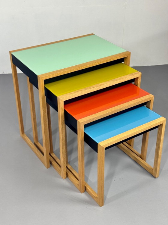 Bauhaus Nesting Tafels Josef Albers – Bijzettafels, Glass, Wood (photo 5 of 9)