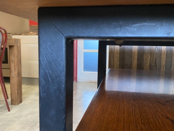 Image 1 of Scrivania direzionale bifacciale in stile scandinavo, in palissandro e metallo, con 6 cassetti, vintage anni '60.