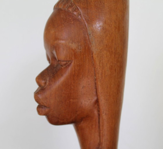 Image 1 of Afrikanische Büste, Holz, Mid-Century-Modernismus, 37 cm hoch