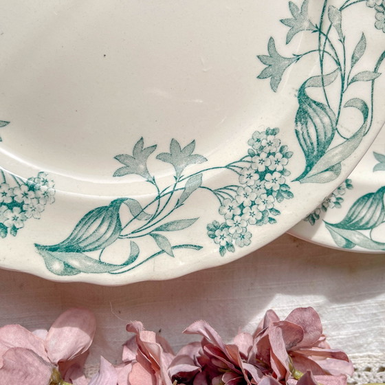 Set di 6 Piatti Piani Antichi in Ironstone "Lilac" - Longchamp, XIX Secolo – Stoviglie, Vintage (photo 4 of 9)