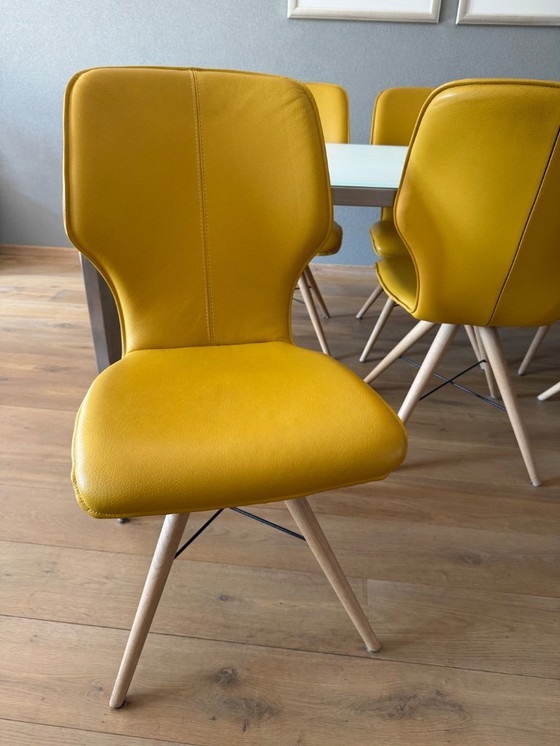 Image 1 of Set da pranzo Bert Plantagie: tavolo in vetro + 6 sedie in pelle