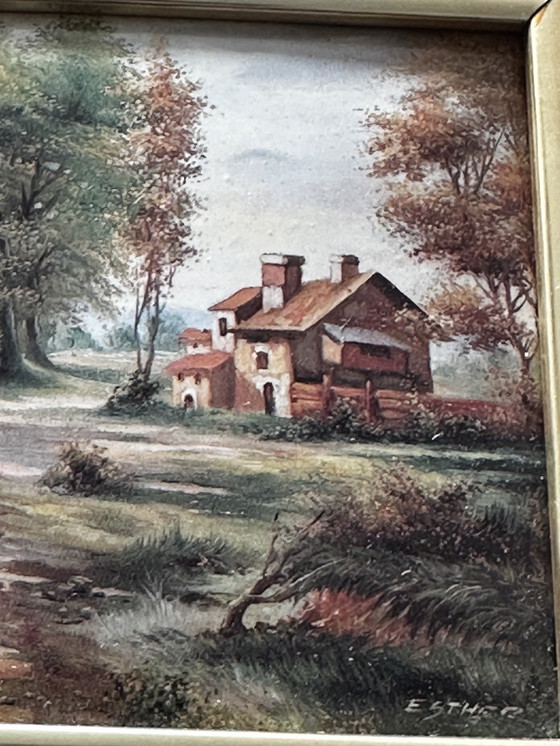 Image 1 of Miniatur-Emaillemalerei auf Metall, signiert Esther