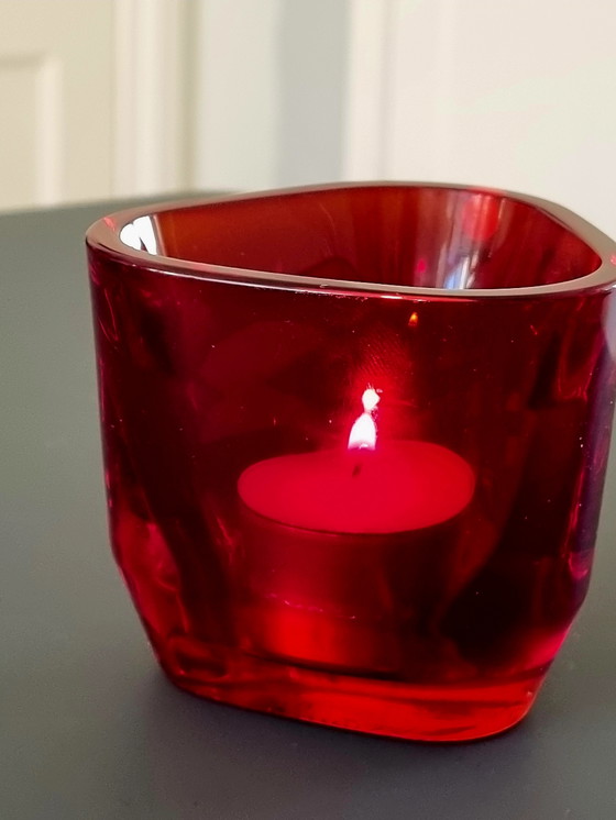 Image 1 of Iittala Tris Porte-bougies à cire votive rouge