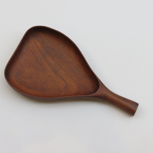 Large Teak Serving Dish with Handle Midcentury 1960s