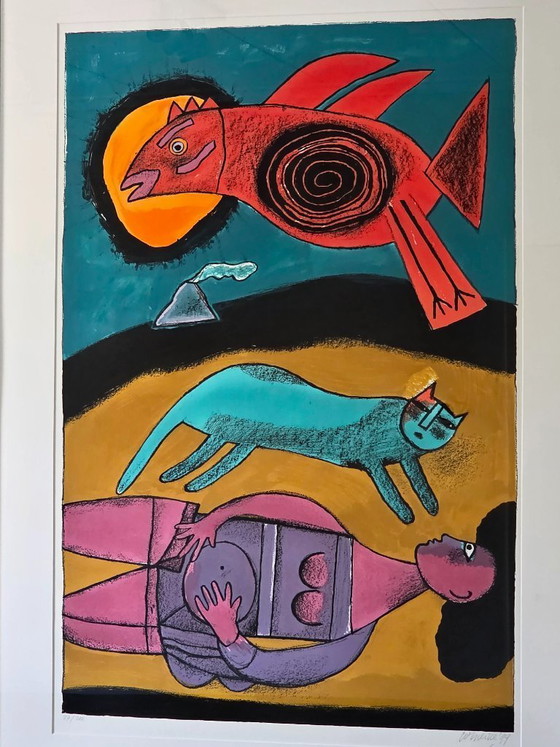 Image 1 of Corneille - Le grand Oiseau Du Desert & Le Reine Des Sables - 24/200 - 1999 - Firmado a mano