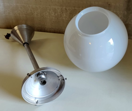 Art Deco XL hanglamp met opalen bol, 25 cm diameter - midden 20e eeuw – Hanglampen, Glass (photo 9 of 9)