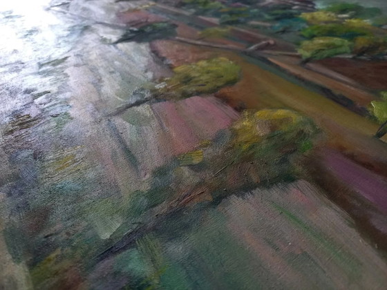 Image 1 of CARLES COMPTE | Hügellandschaft mit Kapelle | ORIGINAL Ölgemälde auf Holzplatte