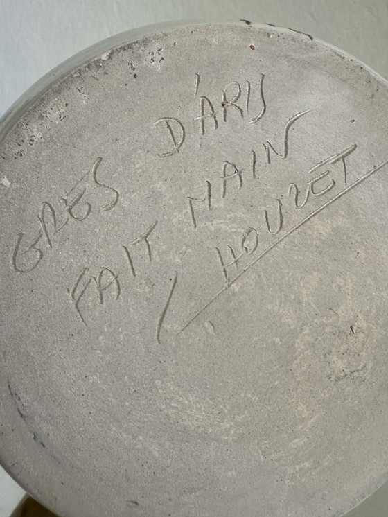 Image 1 of Chouzet steengoed dubbele kalebasvaas uit de jaren 70