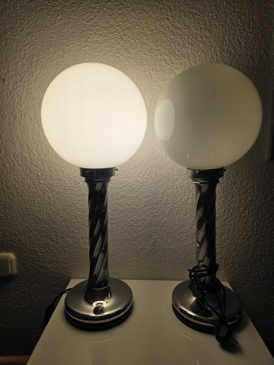 Lampade da tavolo italiane vintage, in cromo e vetro, anni '70 – Chrome (photo 5 of 15)