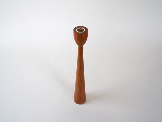 Image 1 of Candelabro de teca, diseño danés, década de 1970, fabricado en Dinamarca.