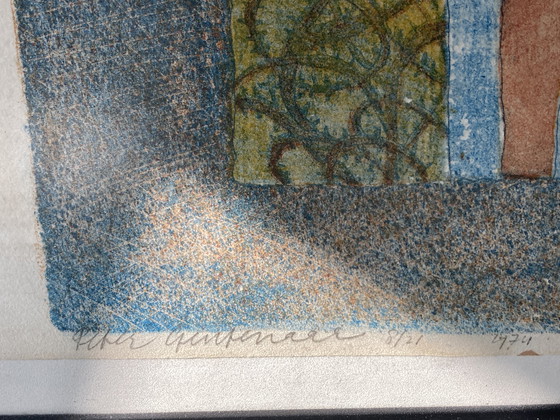 Image 1 of Silkscreen print 'The Watchman' by Peter Gentenaar 1974.