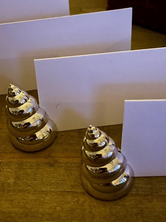 Image 1 of Set of 12 vintage shell-shaped place card holders