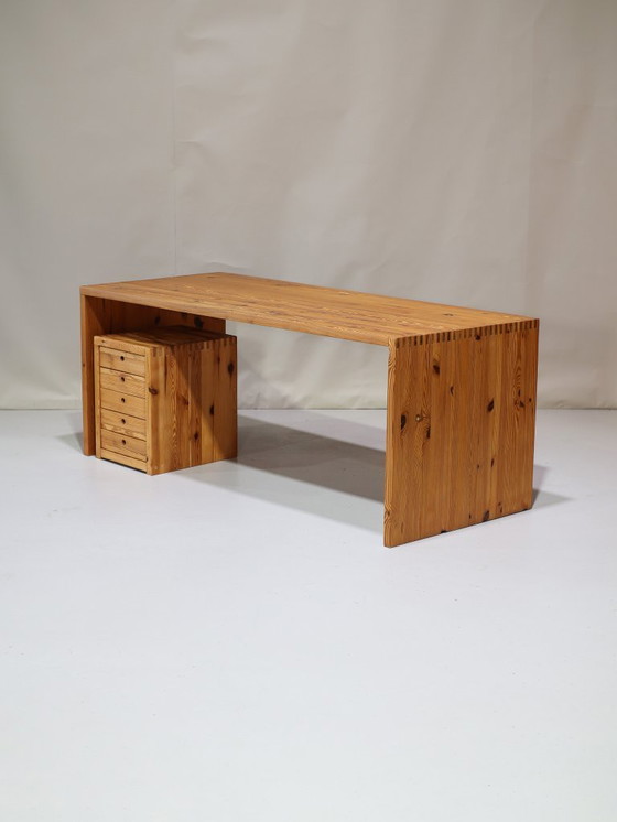 Image 1 of Ate van Apeldoorn Schreibtisch Esstisch Kiefer 1970er