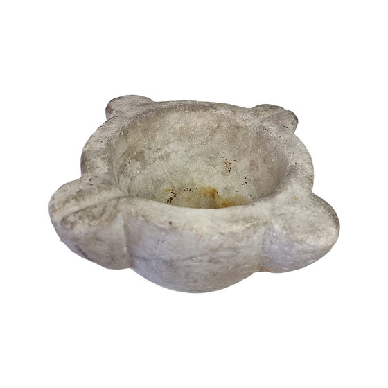 Image 1 of Antique white/gray marble mortar, 18th century