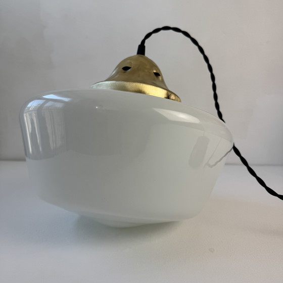 Image 1 of Antique Opaline XL 26 Cm Vintage Hanging Lamp