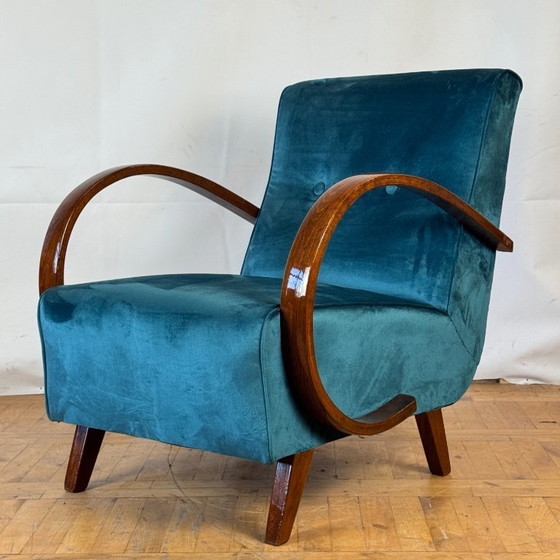 Image 1 of Fully restored Jindřich Halabala H-410 Art Deco armchair from the 1930s