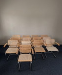 4 chaises vintage style Cesca Breuer en toile.