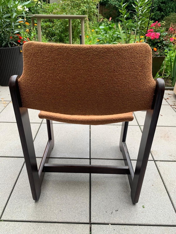 Image 1 of Wengé eetkamer nieuw gestoffeerd tafel met origineel formica blad.