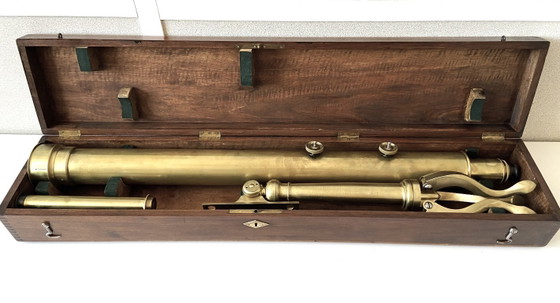 Ancienne Lunette Astronomique Télescope Longue-Vue Fin 1800 France Céleste – Sculptures, Brass (photo 11 of 19)