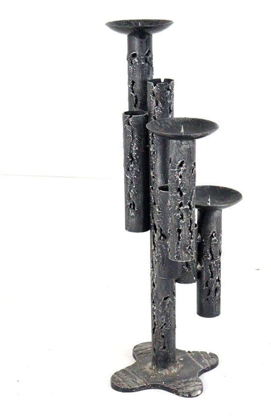 Image 1 of Large Brutalist Floor Candlestick