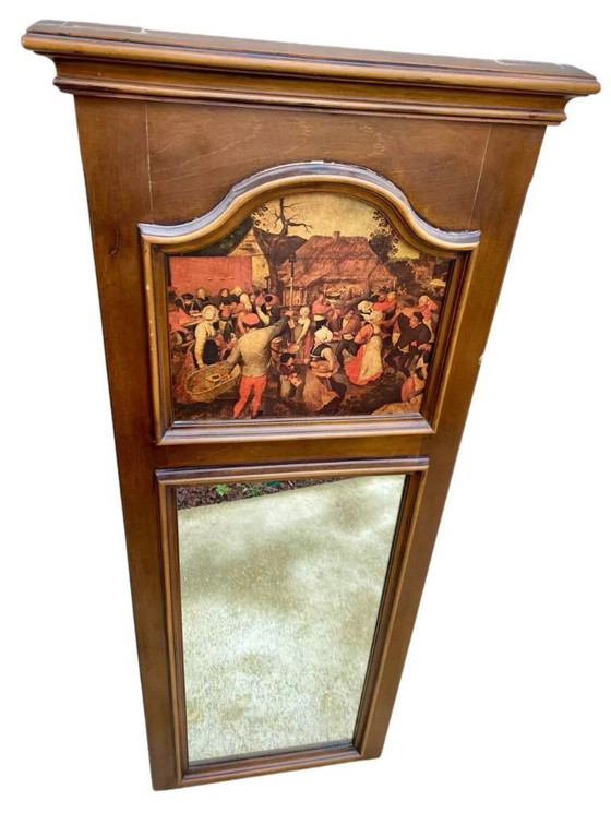 Image 1 of Wooden trumeau mirror, France