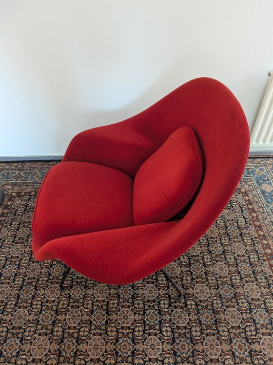 Knoll Womb Chair in rood alpaca - Eero Saarinen – Stoelen / fauteuils, Metal, Textile (photo 6 of 10)