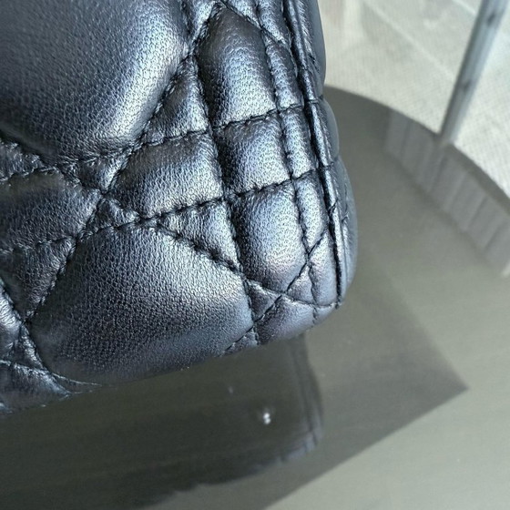 Image 1 of DIOR LADY MEDIUM - CANNAGE LAMBSKIN BLACK SILVER HARDWARE