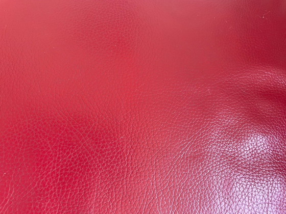 Image 1 of Red leather corner sofa Design in stock/Pode/Bloq. Has been sat on, but no scratches or damage. First owner.