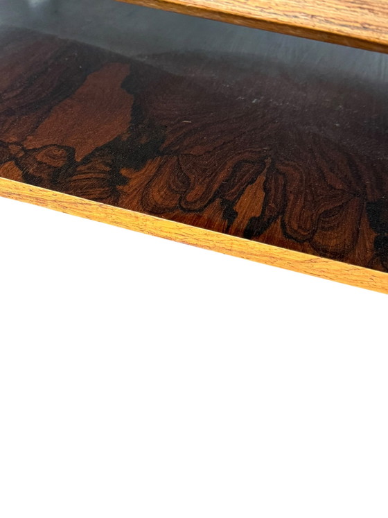 MCM Square Coffee Table – Wood, Chrome (photo 6 of 8)