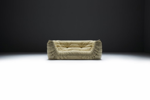 Original Togo Medium Settee in beige leather 2007 - Michel Ducaroy - Ligne Roset