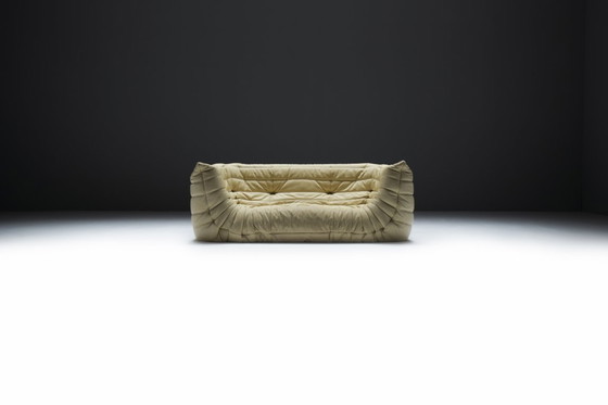 Image 1 of Originele Togo Medium Settee in beige leer 2007 - Michel Ducaroy - Ligne Roset