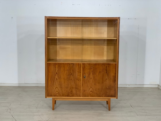 Image 1 of Mid Century hellerau vitrine highboard kast vintage