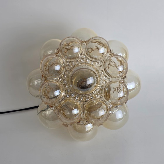 Image 1 of Vintage Bubbel wandlamp/plafondlamp – Glashütte Limburg – Helena Tynell – Ø 24 cm – Duitsland - plafonnière